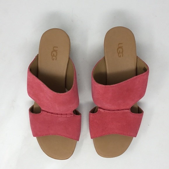UGG Pink Eirene Slip On Espadrille Wedge Sandal - Picture 5 of 11
